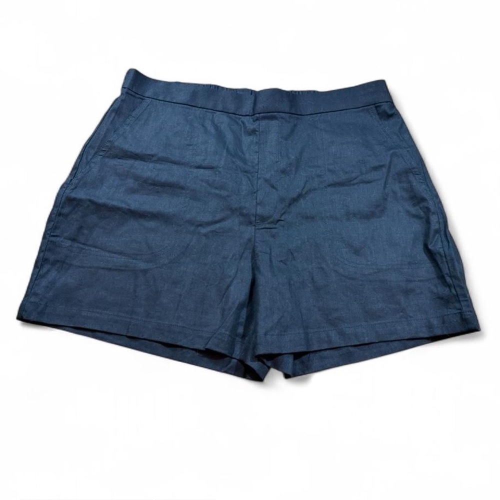 Banana Republic Linen Blend Pull-On Shorts Black Elastic Waist XL NWT - Picture 2 of 6